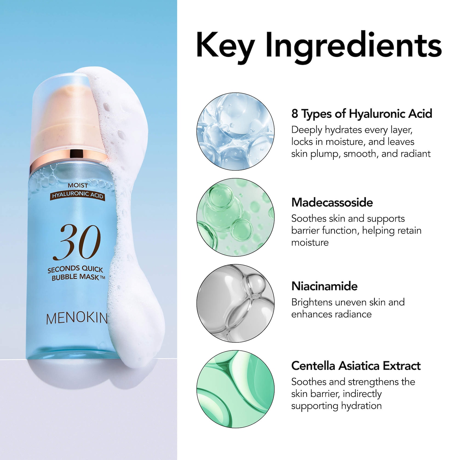 30 sec Quick Bubble Mask - Moist with 8 types of hyaluronic acid 30 sec Quick Bubble Mask - Moist with 8 types of hyaluronic acid