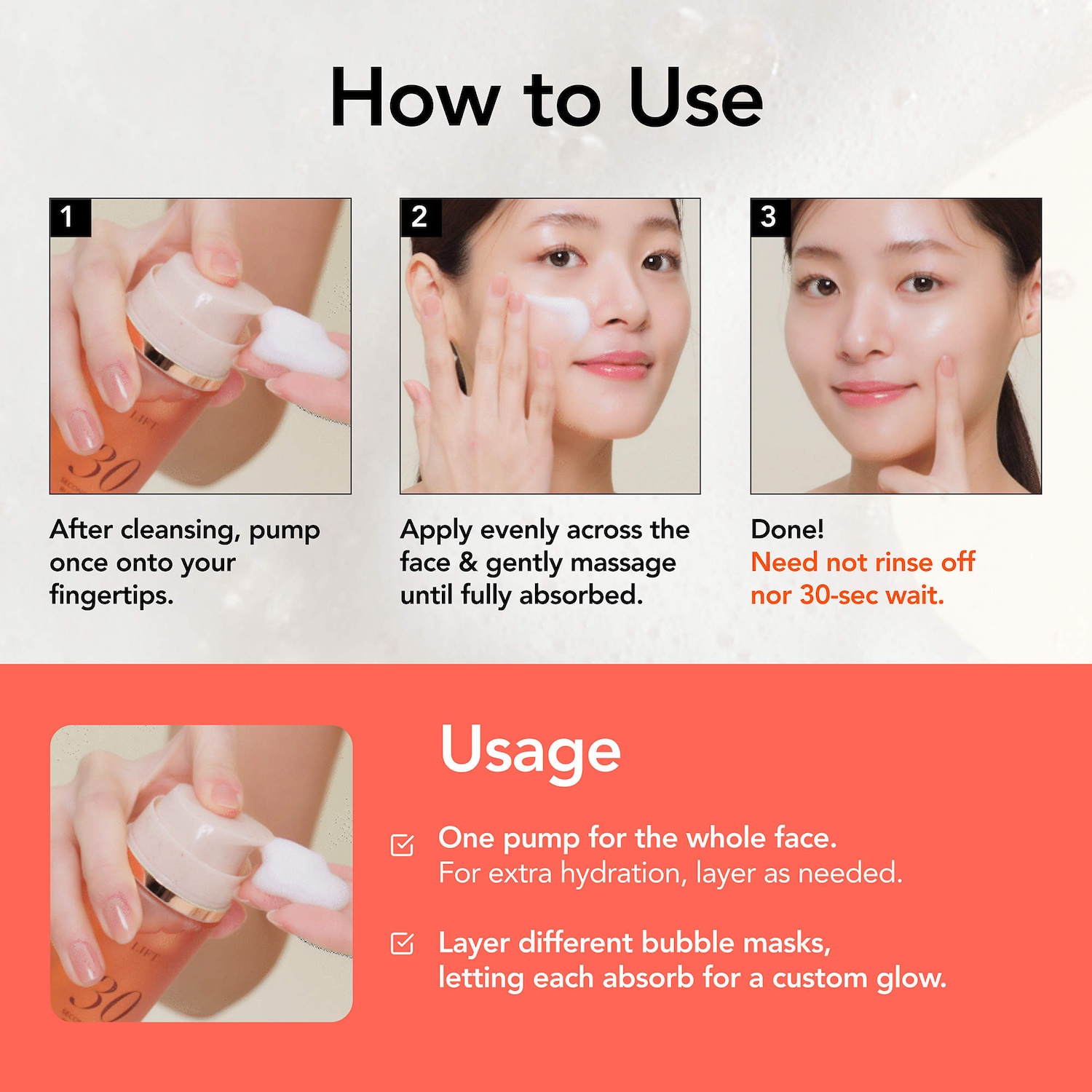 30 sec Quick Bubble Mask - Moist with 8 types of hyaluronic acid