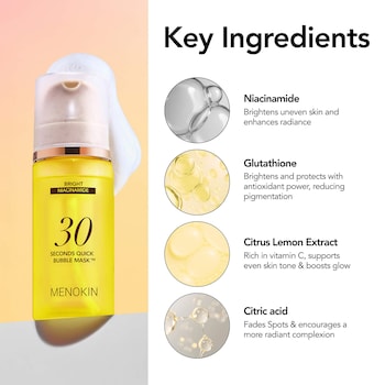 itskin glutathione review 30 sec Quick Bubble Mask - Bright 95ml with niacinamide & for glow care - MENOKIN dhea-s Governance - Baca Grande Size:120ML