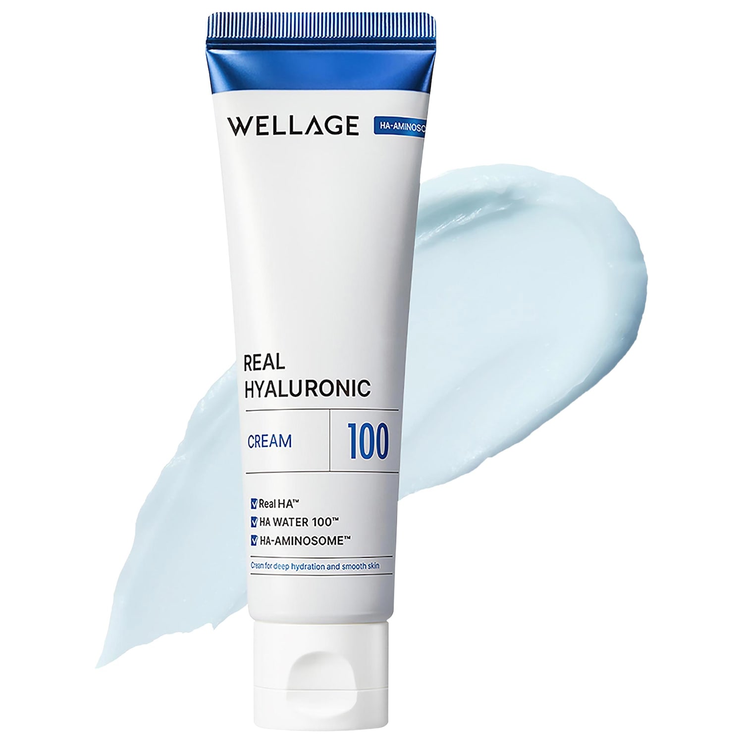 Крем с керамидом и пантенолом Wellage Real Hyaluronic 100 для 100-часового удержания влаги — фото 1