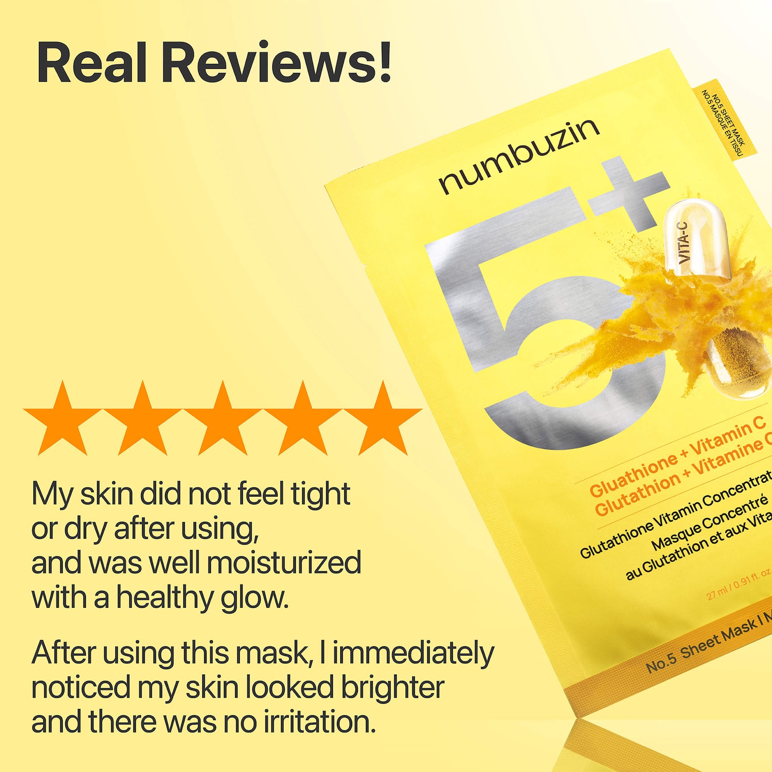 atomy glutathione No.5+ Brightening Vitamin Concentrated Mask (5ea) - numbuzin Shiseido