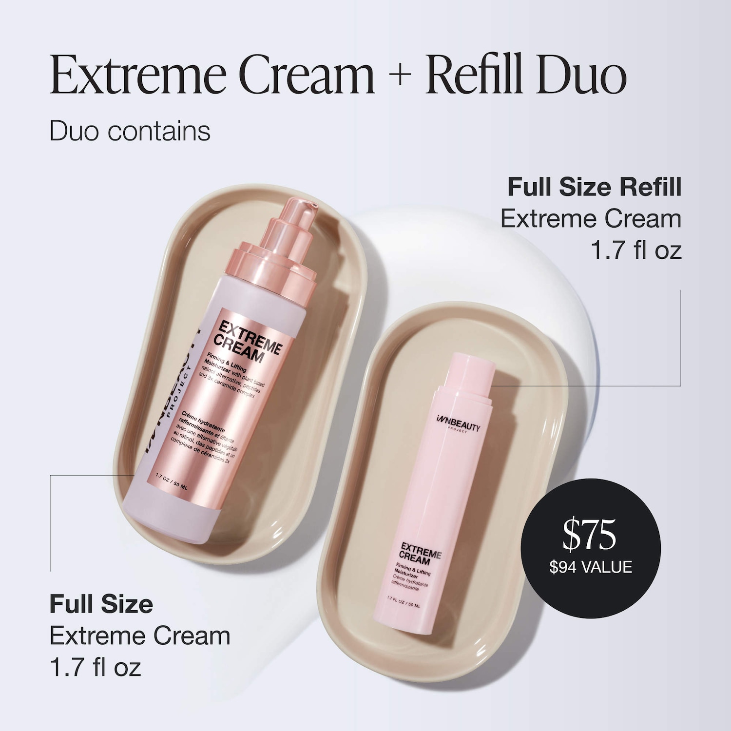 Extreme Cream Full Size and Refill Duo Gift Set - INNBEAUTY