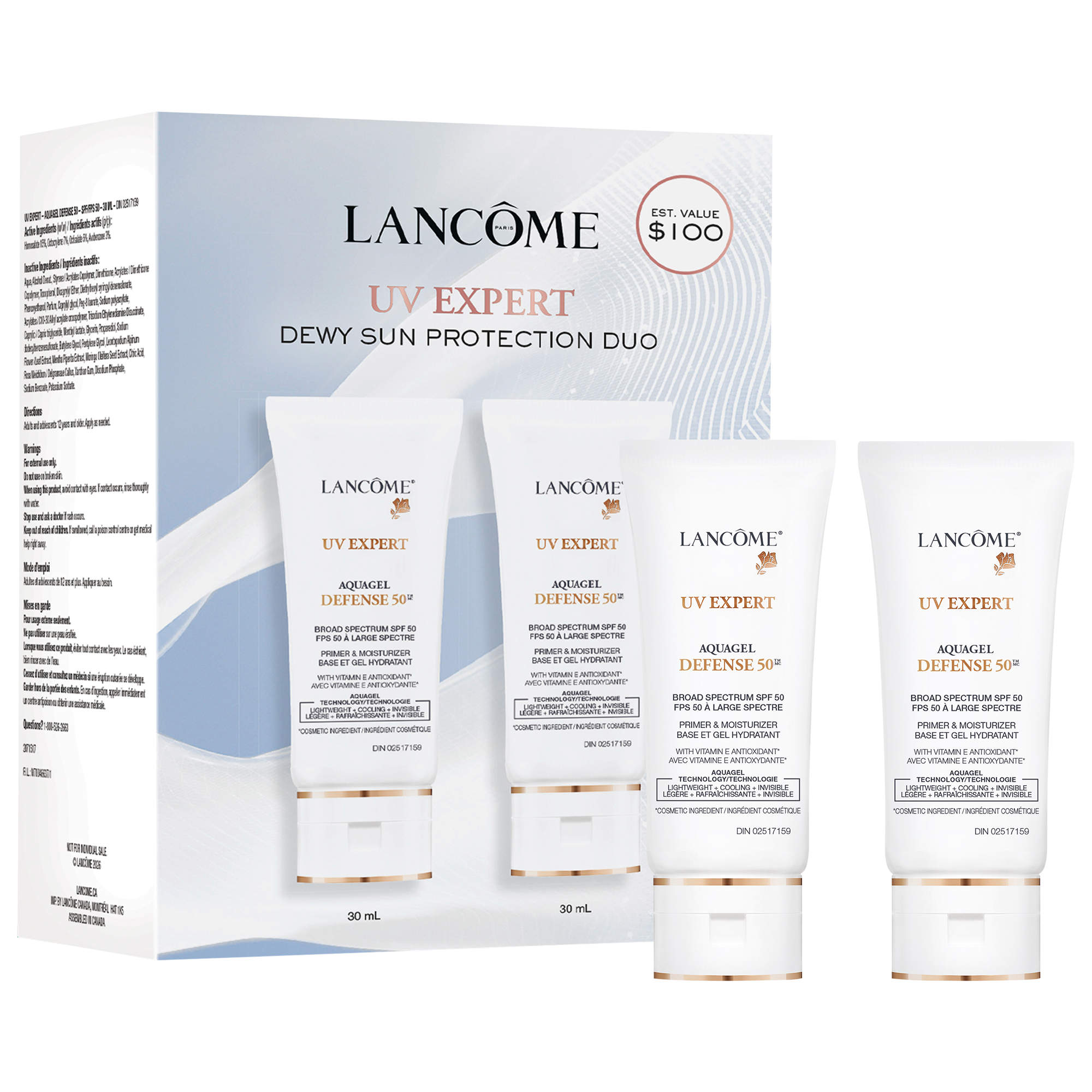 LANCOME UV EXPERT AQUA GEL 2本 Lancôme UV Expert Aquagel Defense SPF 50 Duo Set - Lancôme