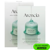 Arencia - Holy Hyssop Brightening Sheet Mask 5-Pack for Post-Acne Marks with Vitamin A, C, E, and Niacinamide