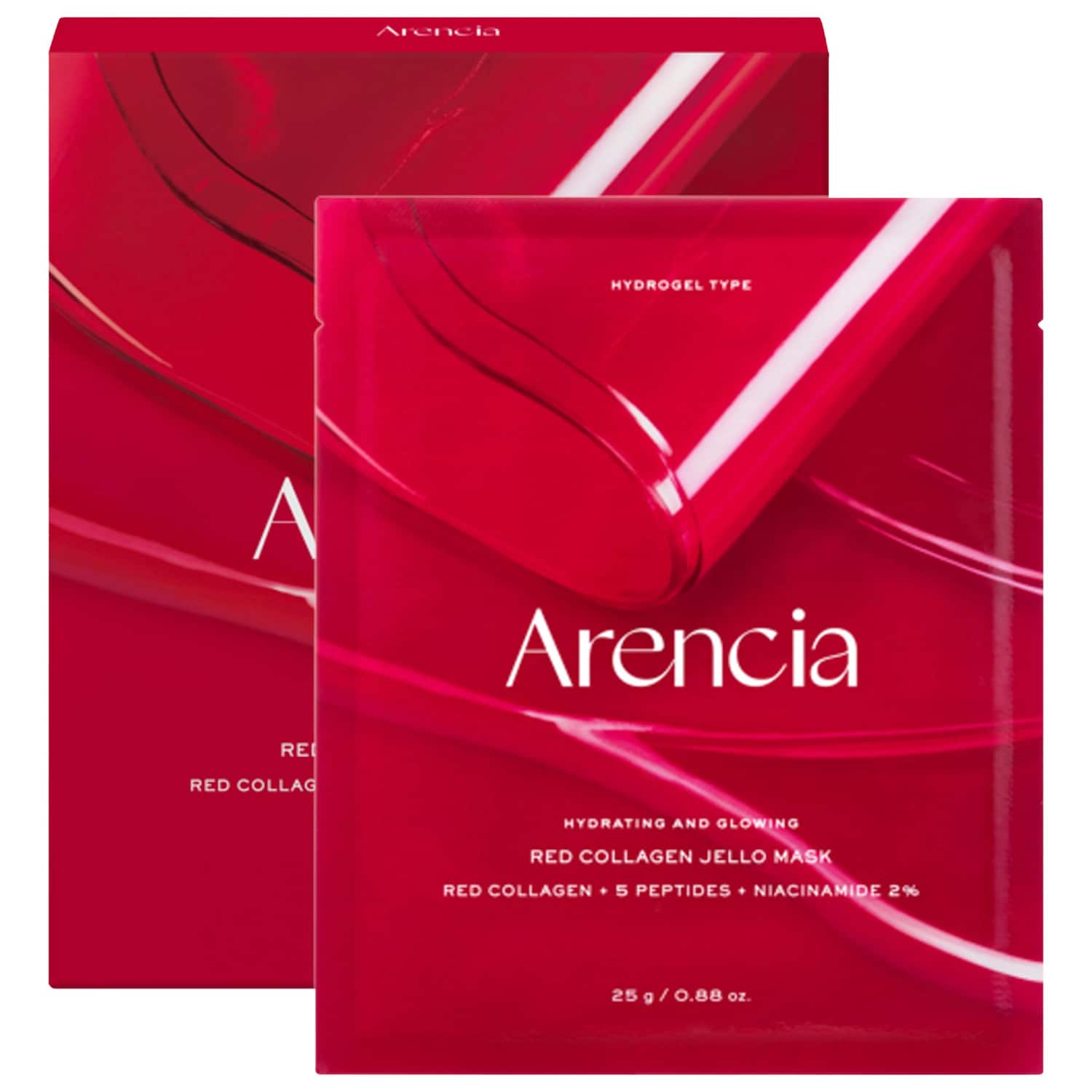 Желейные маски для сужения пор с красным коллагеном Arencia Red Collagen, набор из 4 шт — фото 1