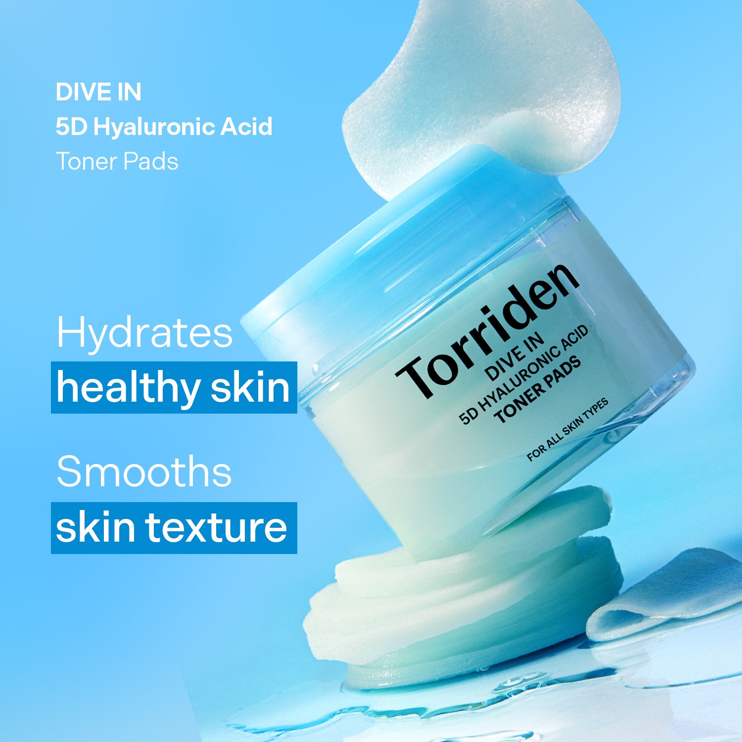DIVE IN 5D Hyaluronic Acid Toner Pads for Deep Hydration
