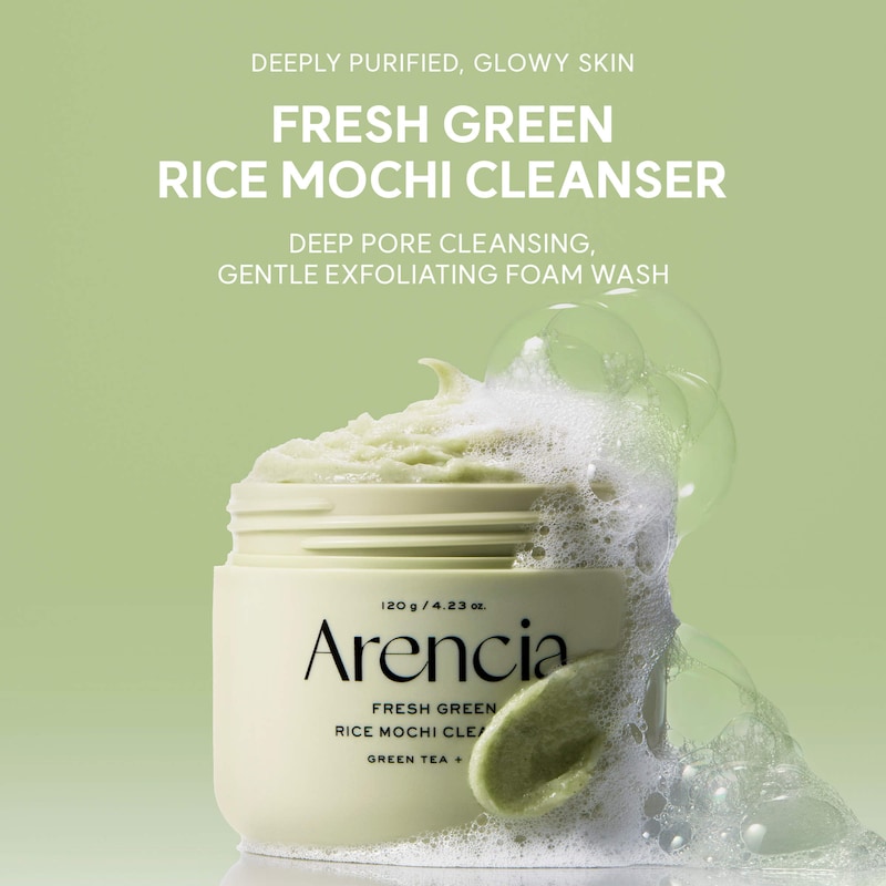 Fresh Green Rice Mochi Foaming Cleanser with Green Tea and Tea Tree for Acne-Prone Skin thumbnail 3