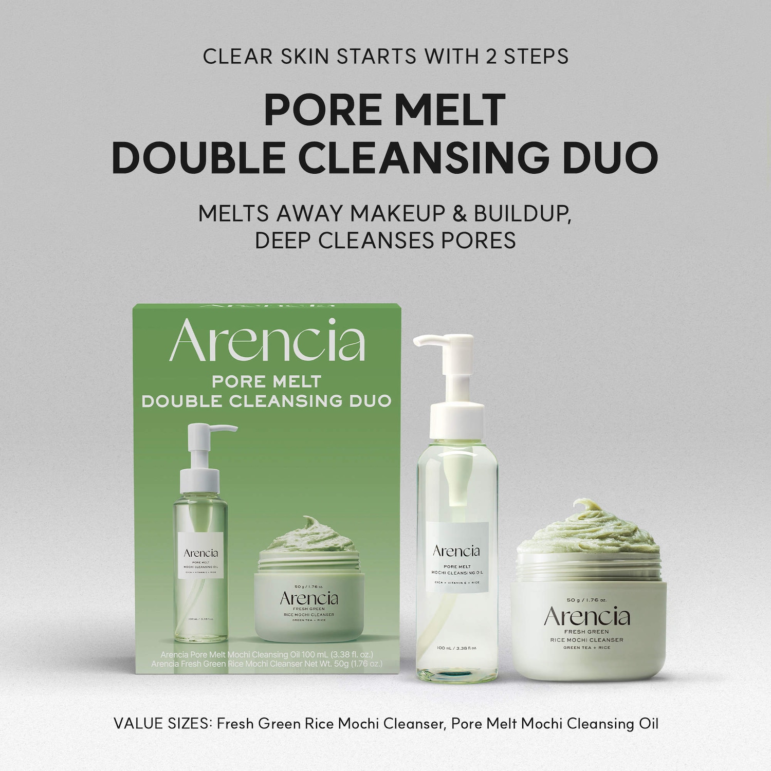 Pore Melt Non-Comedogenic Double Cleansing Duo Gift Set for Acne