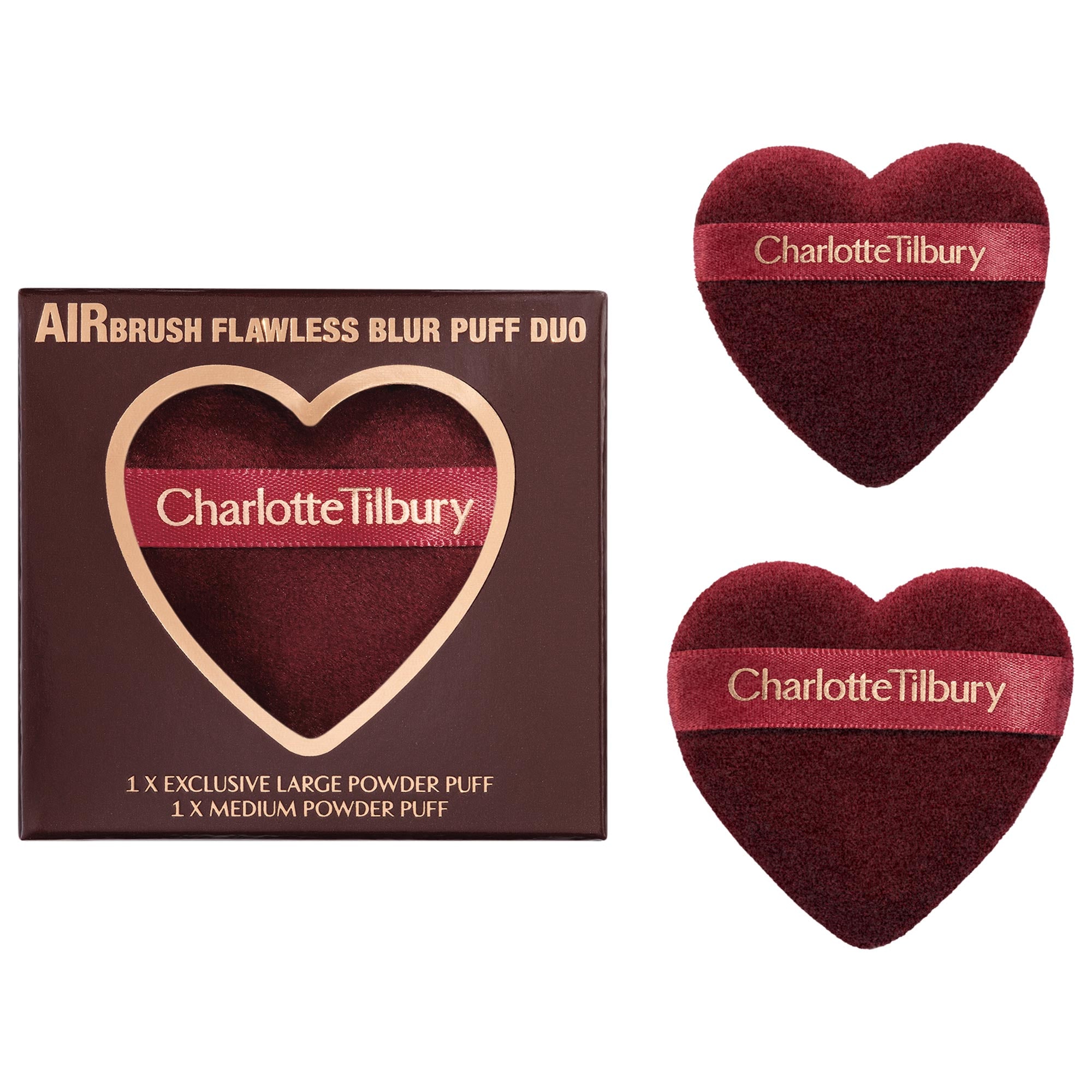 Charlotte Tilbury パウダーチーク ハート型 Airbrush Flawless Blur Puff Duo - Charlotte Tilbury | Sephora
