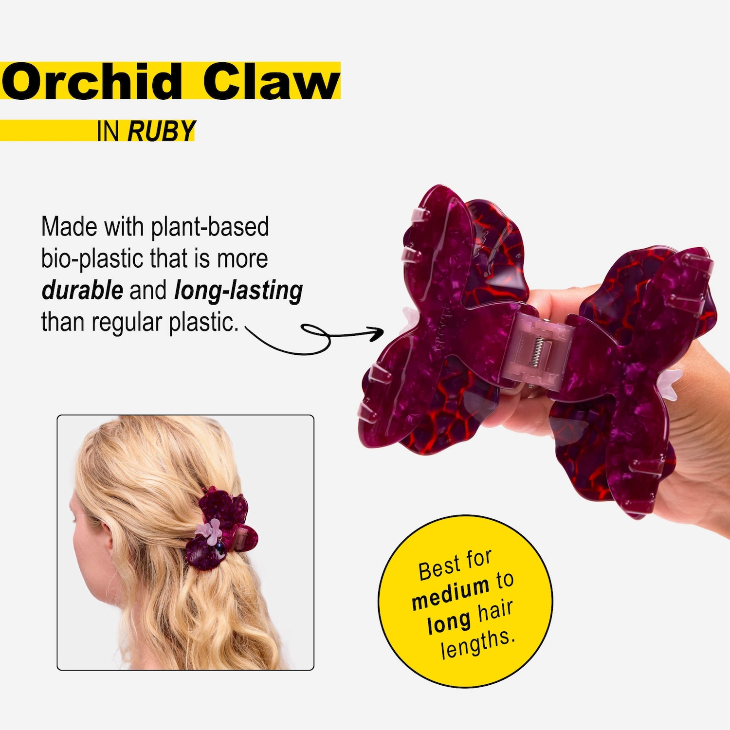 アイドル Born savage l hair claw clip Orchid Hair Claw Clip in Plum - Chunks | Sephora
