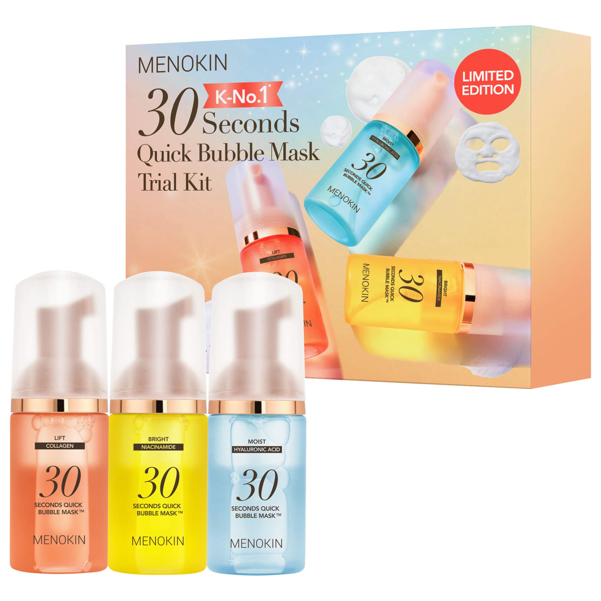 30 Seconds Quick Bubble Mask Trial Kit - MENOKIN | Sephora