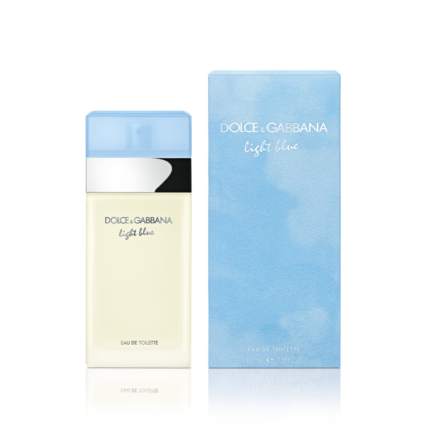 light blue perfume bottle